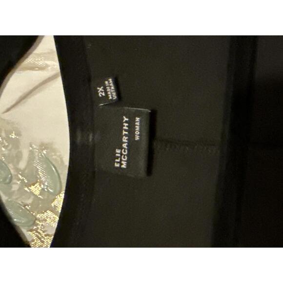 Elie Mccarthy Women's Black V-Neck Tunic Top Size 2X - Picture 2 of 9